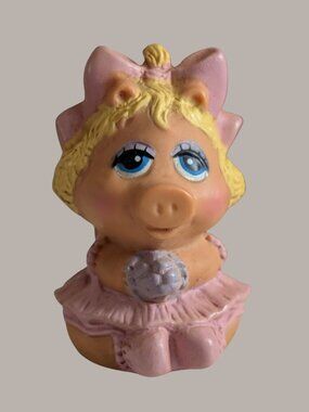 10/$25 Vintage 1986 Miss Piggy Rubber 2" Avon Bubble Bath Topper